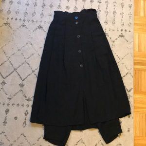 Zara black buttoned skirt-pant
